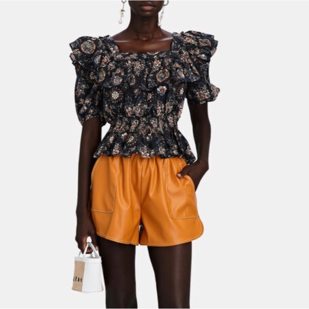 ULLA JOHNSON Warner Floral Cotton-Blend Blouse